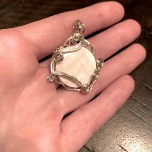 💚2 for $5 Handmade Mother of Pearl Silver Wire Wrapped Pendant